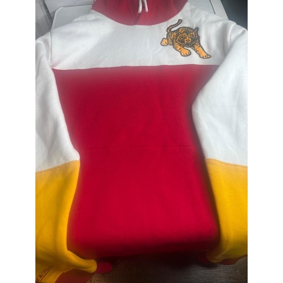 Mitchell & Ness Hoodie Mens Size Small Red White Nostalgia Co Embroidered Tiger - Picture 2 of 7